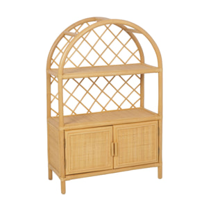 Bibliothèque enfant exotique rotin naturel - 70x30x106cm - Arlo