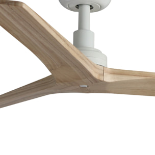 KLIM S Ventilateur de plafond blanc/bois chêne E27 TUYA