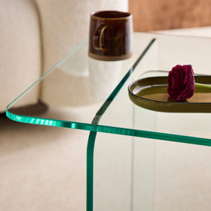 Table basse carrée verre trempé GLINTZ