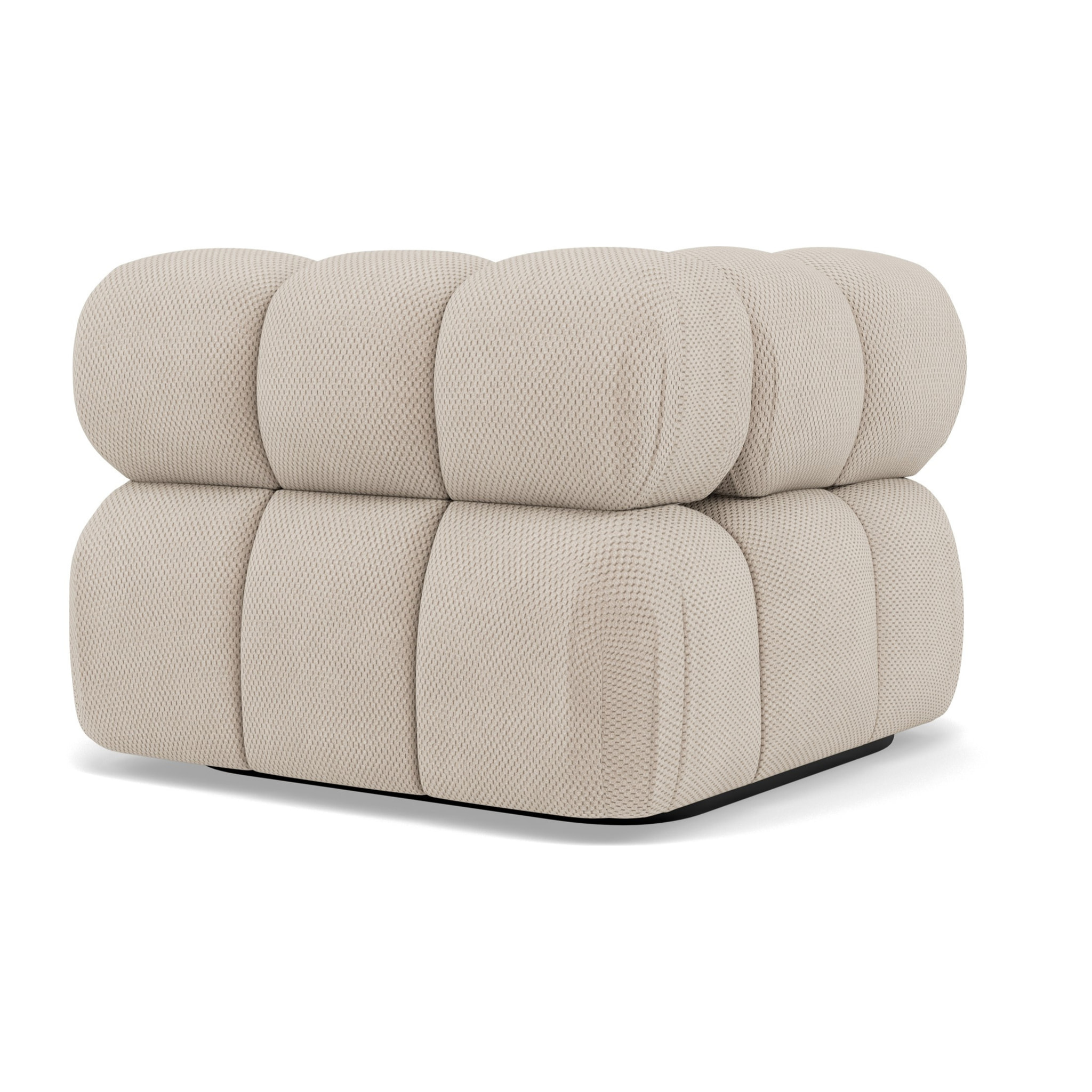 Ruby - module d'assise d'angle gauche en velours texturé - Beige