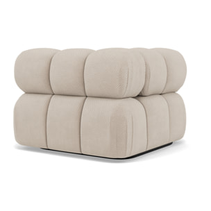 Ruby - module d'assise d'angle gauche en velours texturé - Beige
