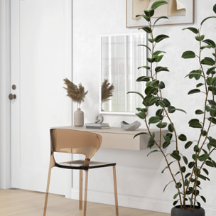 Miroir mural rectangulaire dim. 50L x 70H cm cadre MDF blanc