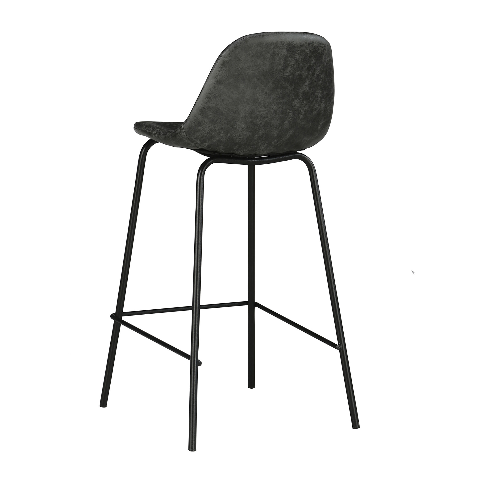 Chaise pour îlot central 65 cm en cuir synthétique gris/noir - Henrik