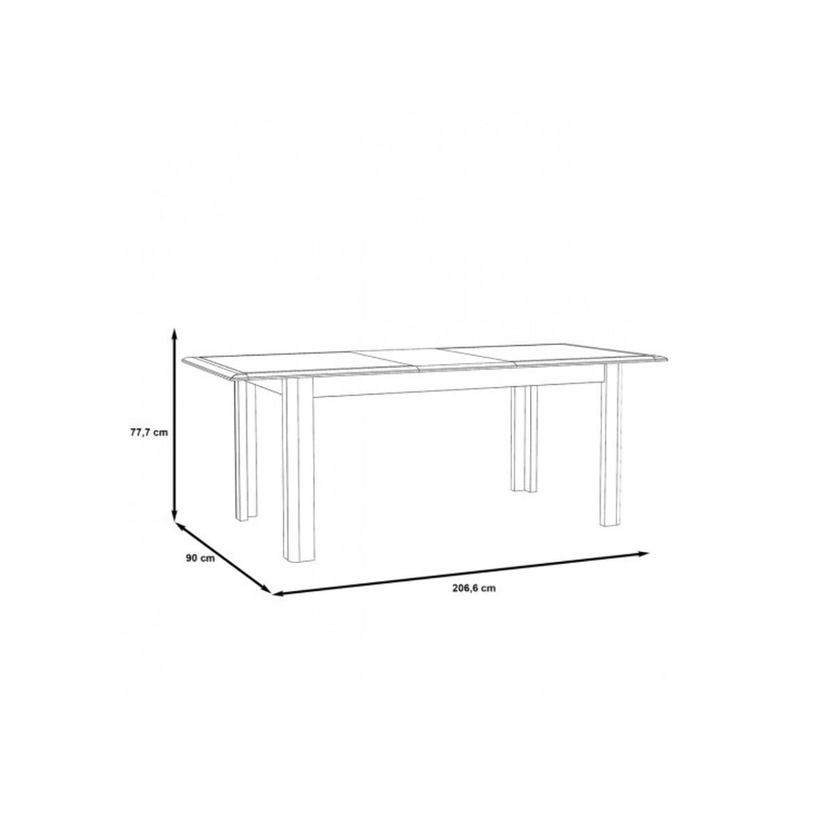 Table de repas extensible gris foncé et blanc 160/207 cm - MONACO