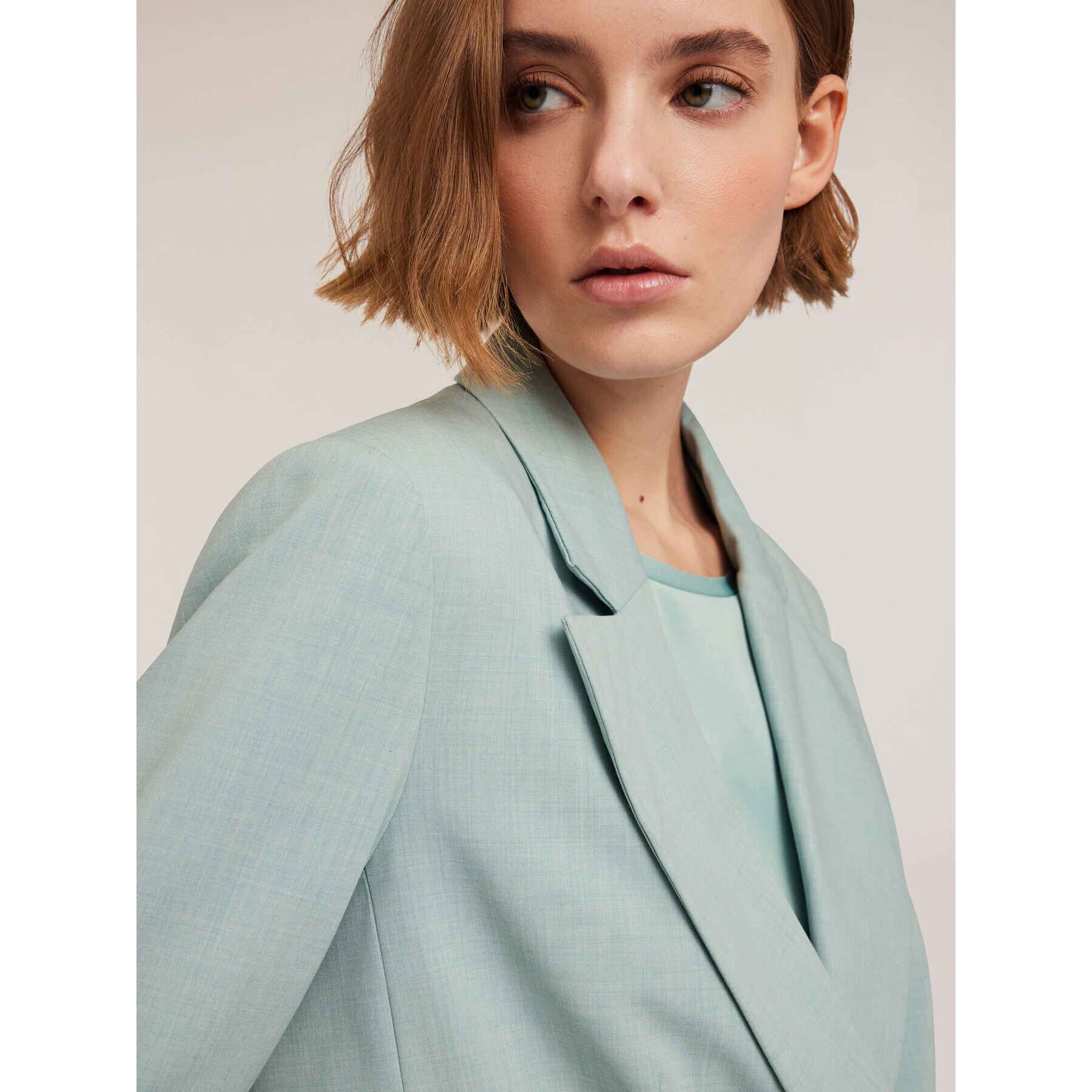 Motivi - Chaqueta de doble botonadura en poliviscosa - Green Water