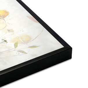 Affiche encadrée  Fleurs jaunes et pastel Affiche + cadre en métal - Noir