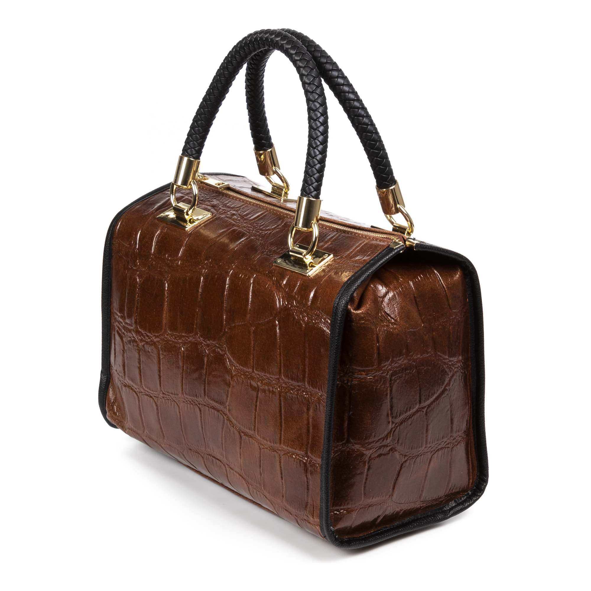 Catena Bolso tote Mujer.Piel auténtica Gamuza Grabado Cocodrilo Grande