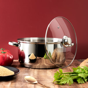 Faitout Metal Avec Couvercle Induction 7l M4