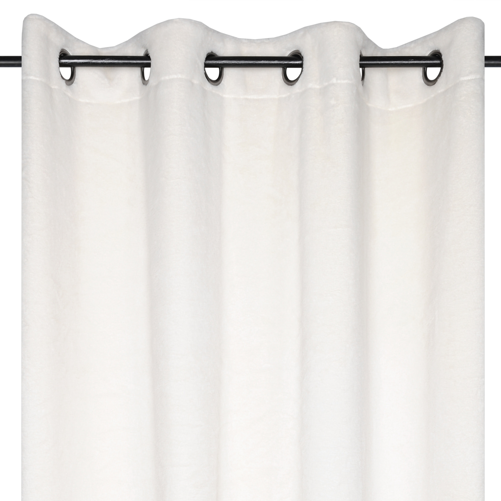 Rideau cocooning en imitation fourrure - Blanc