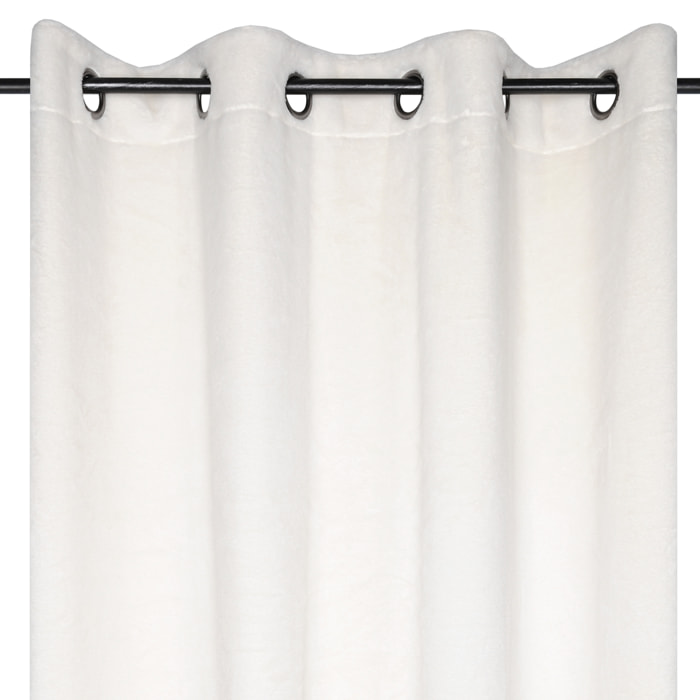 Rideau cocooning en imitation fourrure - Blanc