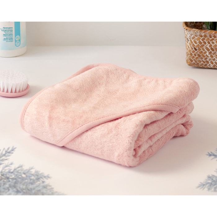 TOALLA BAMBÚ DE BAÑO PARA BEBÉS ROSA