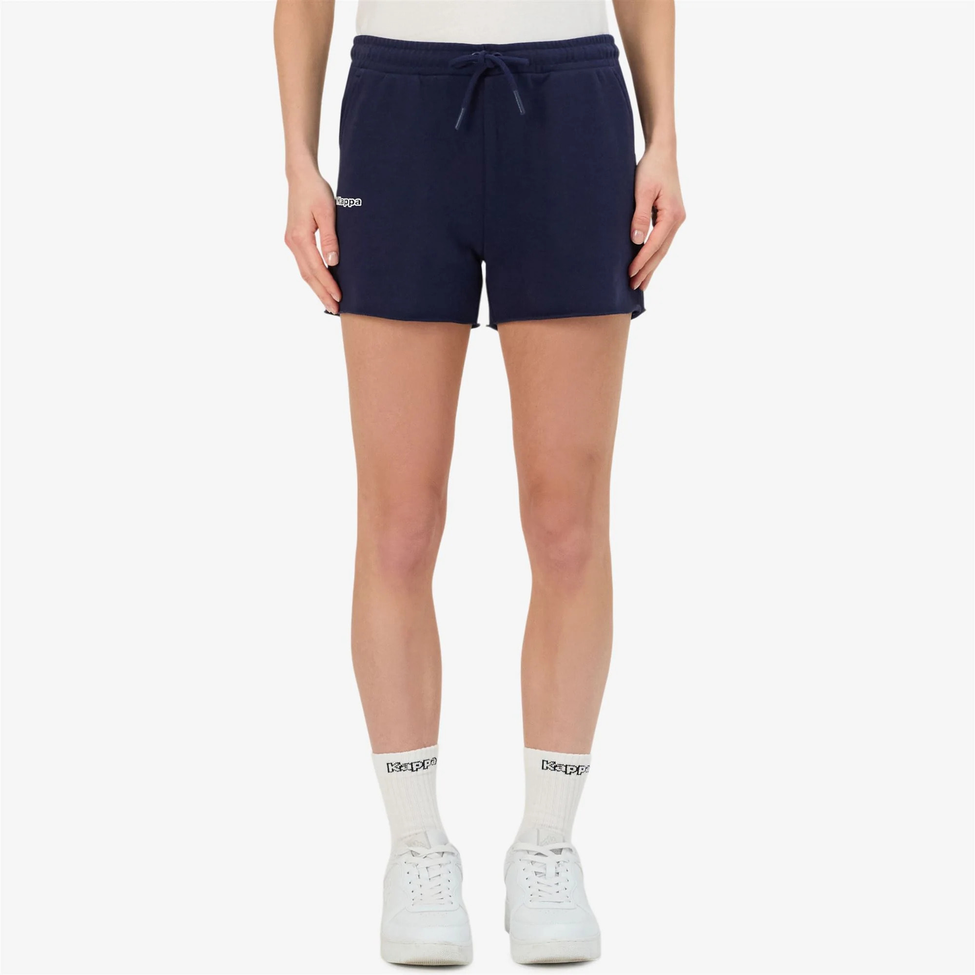Kappa - Pantaloni Corti Donna Blu - Logo Fefra