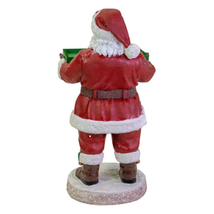 Babbo natale in resina con vassoio rosso cm53x48h93