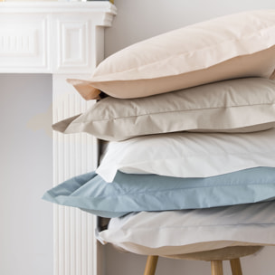 Drap housse uni en percale de coton, bonnet de 30cm, PREMIÈRE, Rose Ballerine