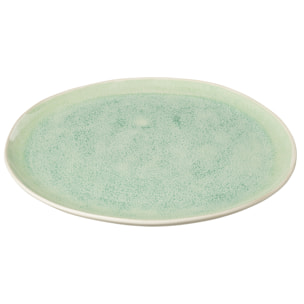 J-Line Assiette Lara Porcelaine Vert Large