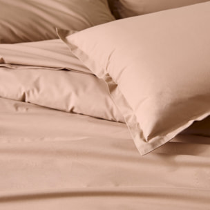 Housse de couette unie en percale de coton - Pêche
