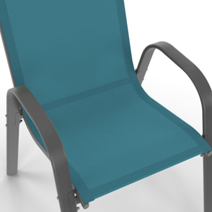 Chaises de jardin empilables textilène mix couleurs - lot de 4