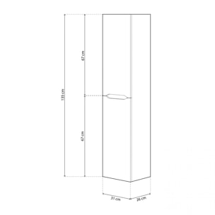 Columna de baño suspendida Opera Antracita - Roble