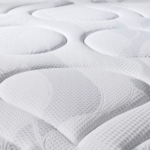 Ensemble Matelas Hybride Aubertin & Sommier Kit Bois, Ressorts Ensachés & Mousse Hyper Soft, 24 cm, Soutien Ferme