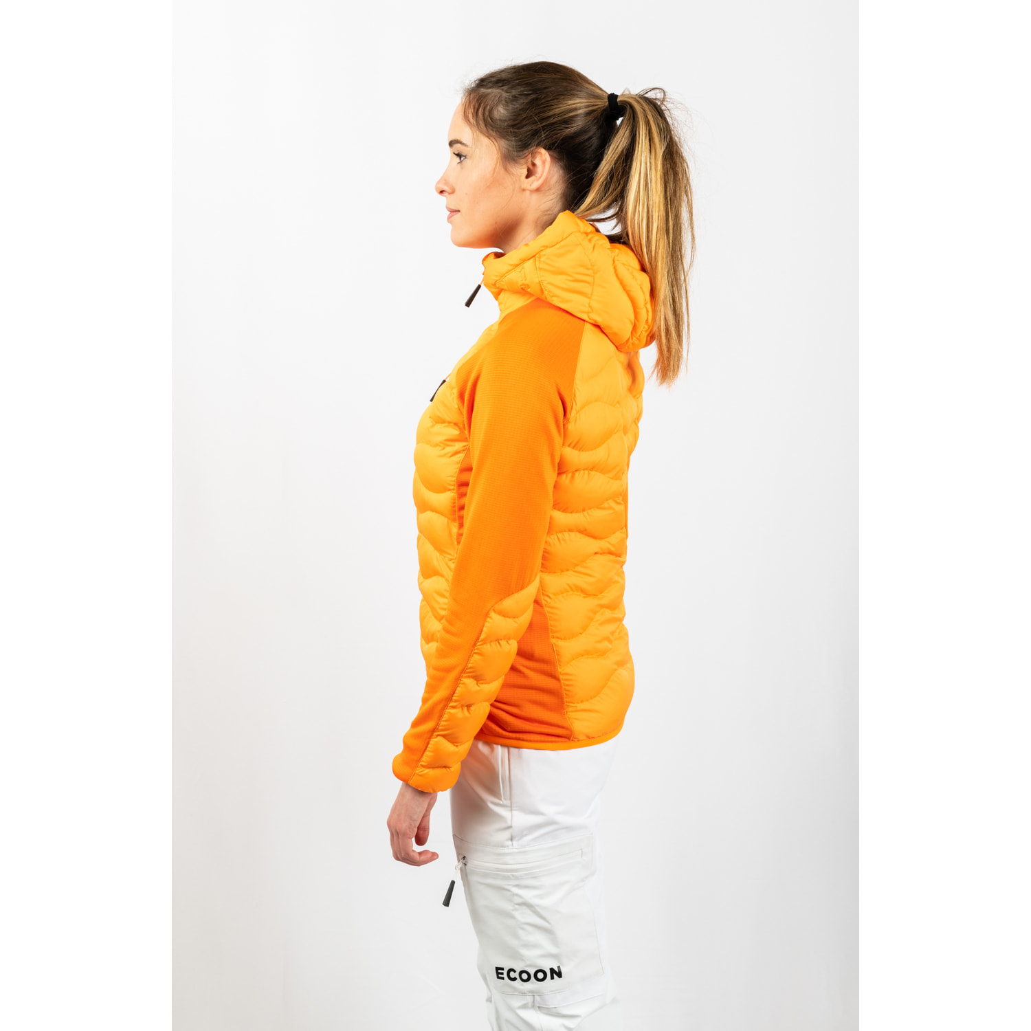 Chaqueta ECOActive Hybrid Insulated Jacket with cap Women dela marca ECOON - Naranja