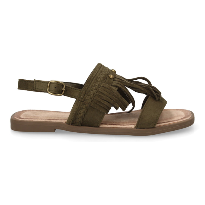 Sandalia boho mujer cómoda verano con flecos