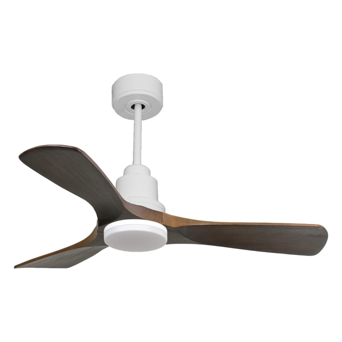 Ventilateur de plafond Réversible  Thermostat Dimmable Wifi Moteur à courant continu Toits en pente Télécommande Lumière à trois tons Hypersilence Mémoire