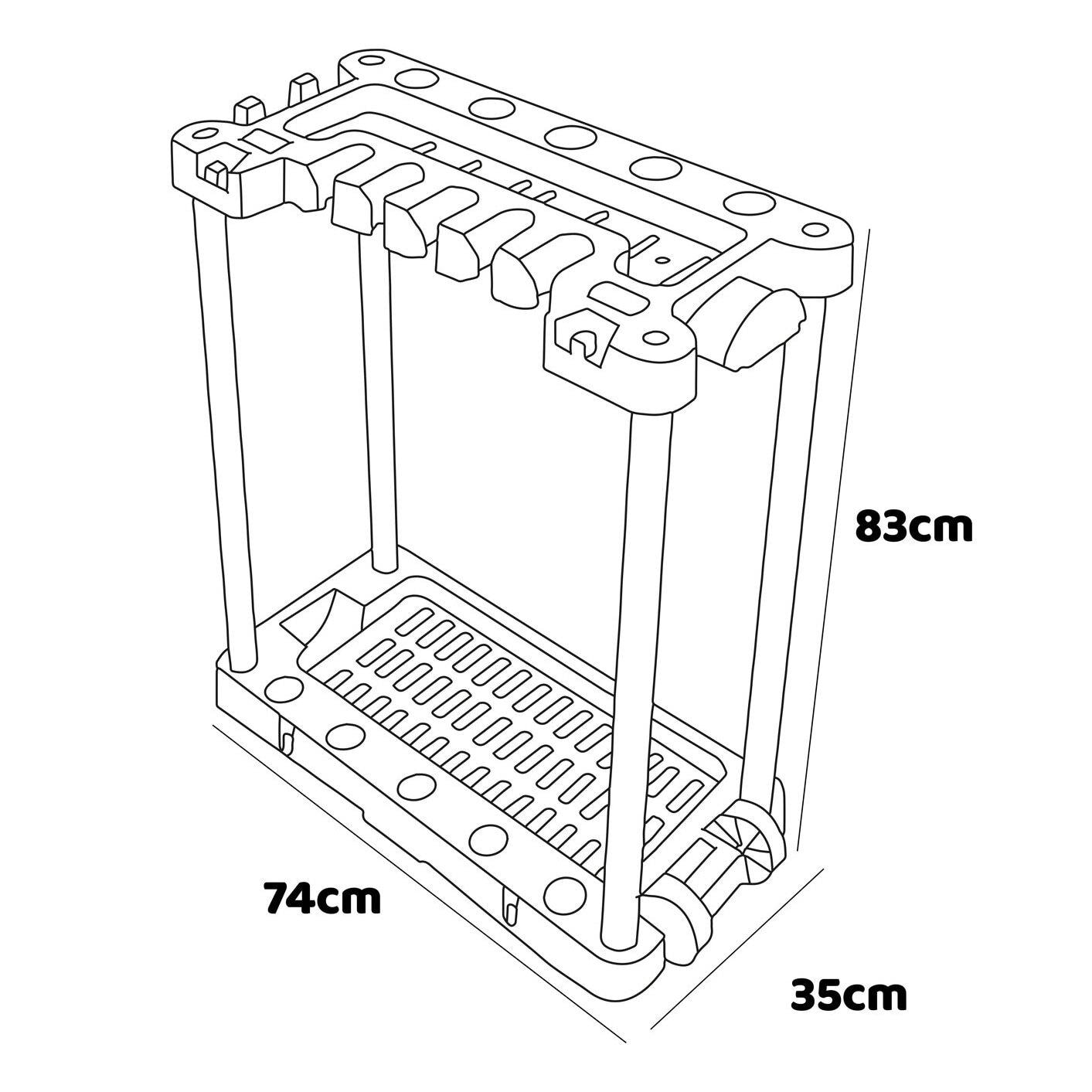 SEKOP - Carrello porta attrezzi da giardino, rastrelliera porta utensili con ruote