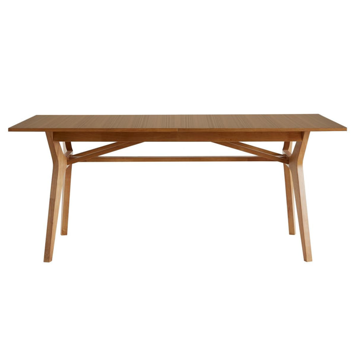 Table extensible rallonges intégrées rectangulaire bois clair L180-220 cm FOSTER