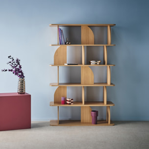 Etagère, bibliothèque exotique décor bois 5 niveaux  ALVA