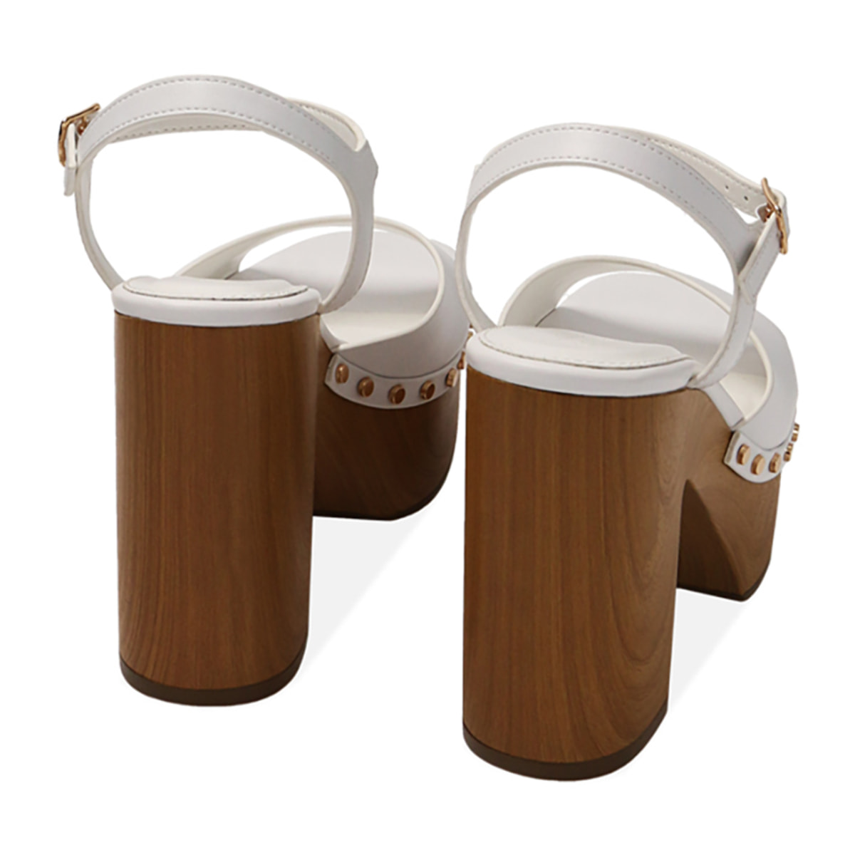 Sandali platform bianchi, tacco 11,5 cm