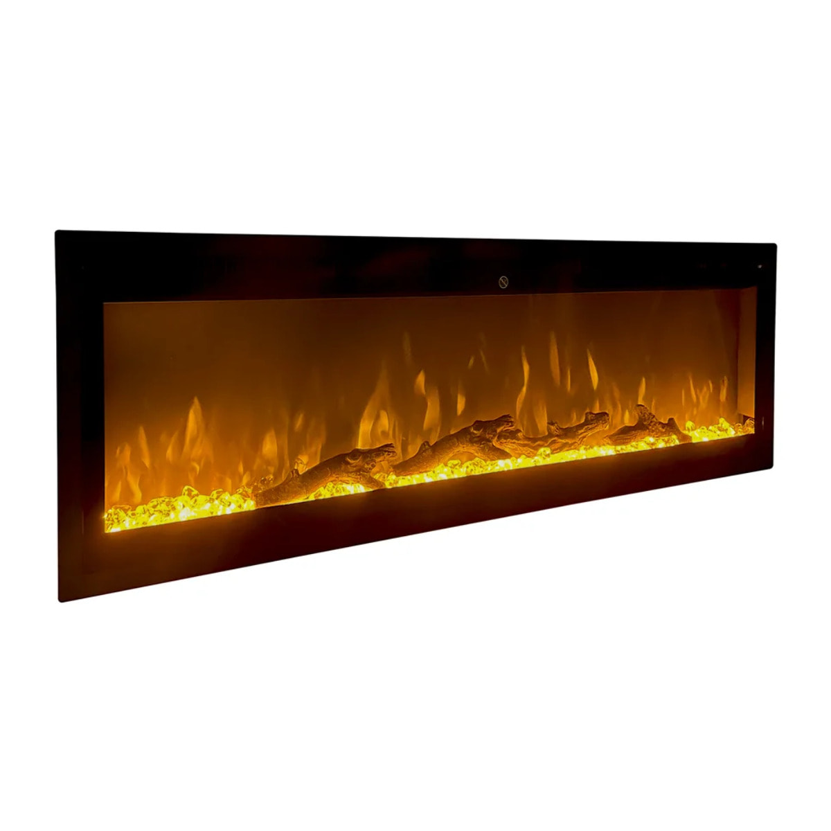 Chicago 130 - Camino Elettrico da Parete 127x40x14,1 cm in Acciaio con Frontale in Vetro