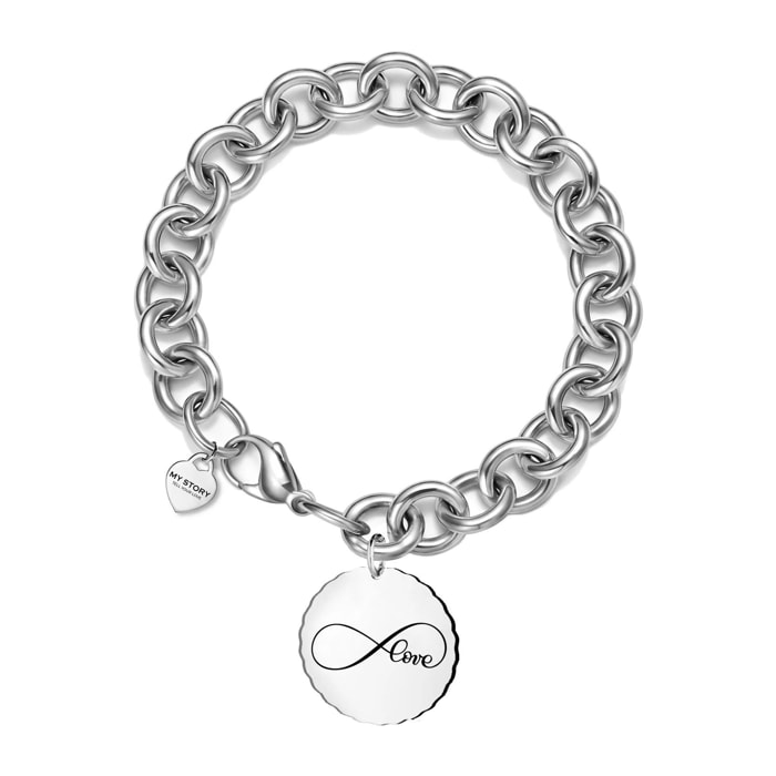 Bracciale Hiriwa 925 con Pendente Acciaio Silver Mamma