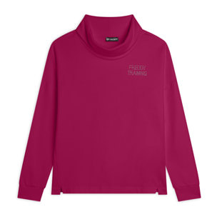 Felpa donna comfort fit con collo a tubo