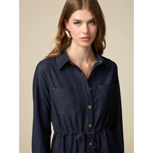 Oltre - Lightweight denim shirt dress - Azul