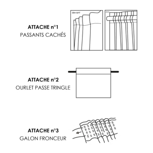 Rideau thermique accroche 3-en-1 occultant et réflecteur de chaleur - Beige