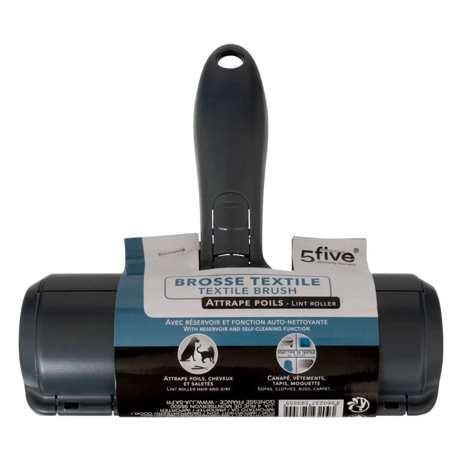 Brosse textile attrape poils gris