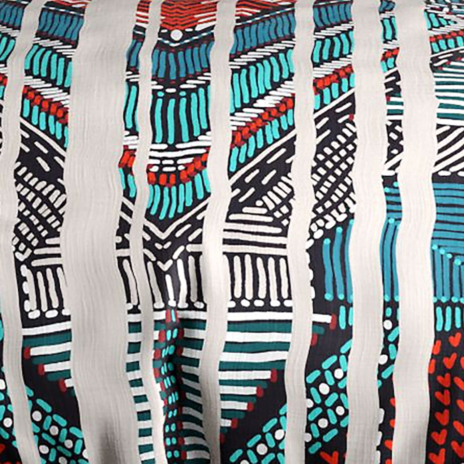 Parure housse de couette imprimé 100% coton - india - turquoise