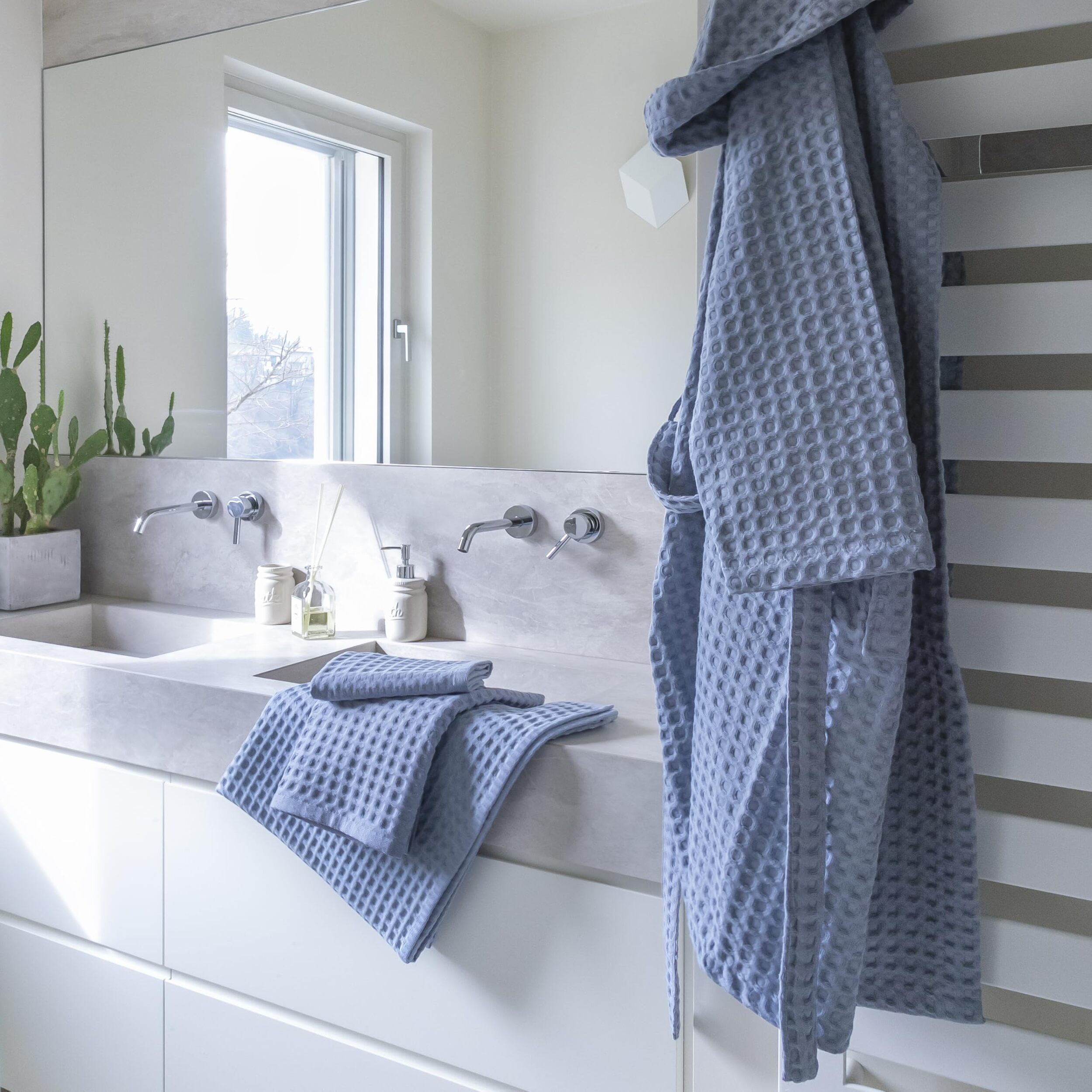Telo doccia in cotone - AZZURRO