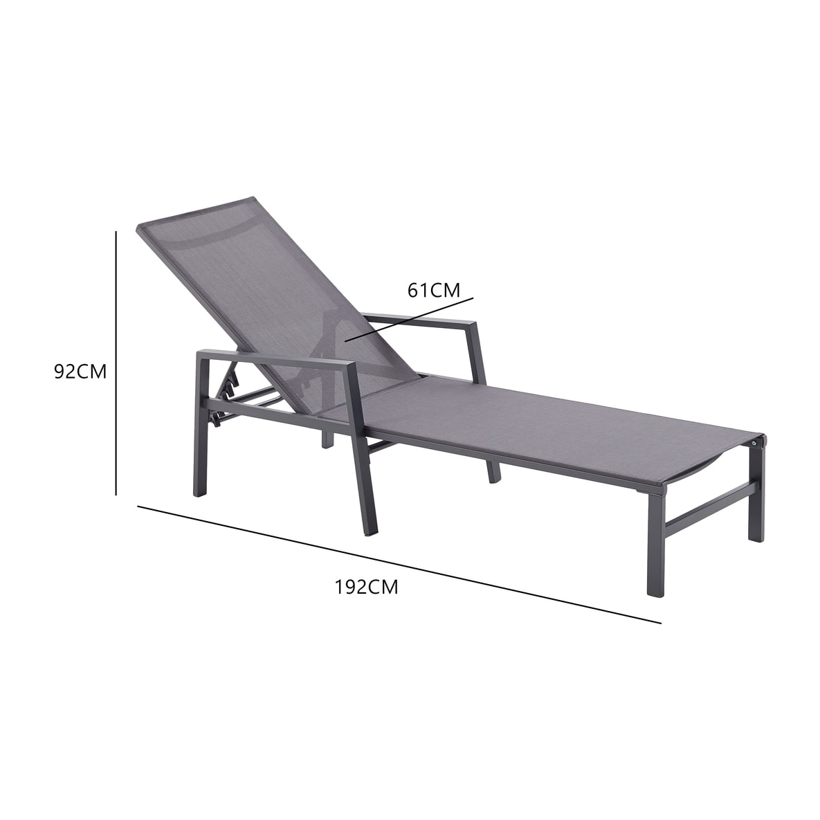 Lot de 2 transats en aluminium gris foncé  SITGES
