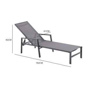 Lot de 2 transats en aluminium gris foncé  SITGES