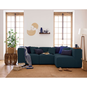 Arty - module d'assise sans accoudoirs - en tissu mailles 3D - Bleu canard