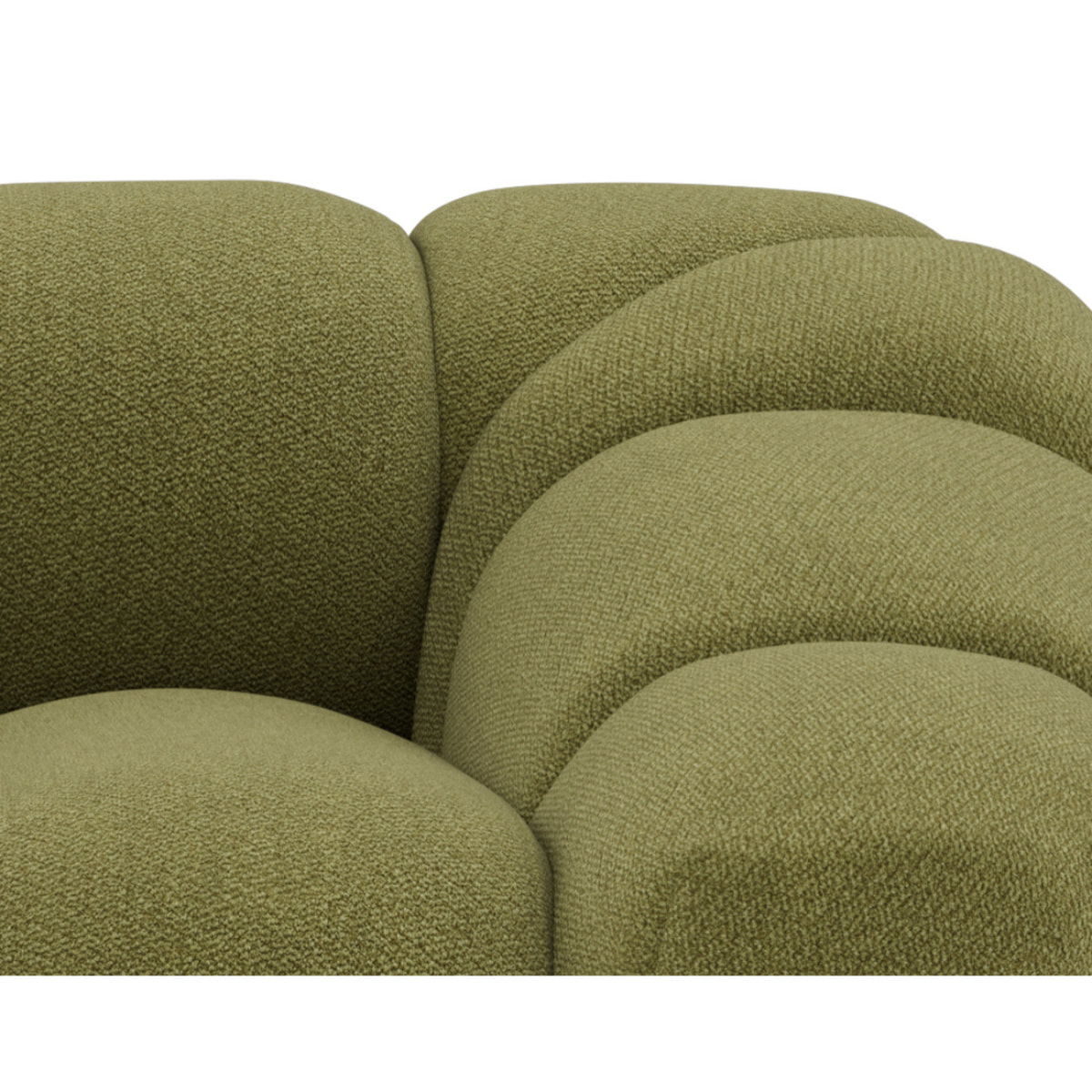Ava - canapé 3 places bubble en velours texturé - Vert