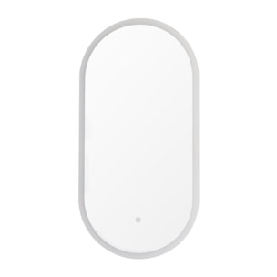 Miroir LED ovale 54 x 94 cm avec éclairage lumineux et capteur tactile Fusion SAT (SATZFULED5494)