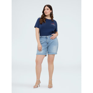 Fiorella Rubino - Shorts de denim con destellos de luz - Light - blue