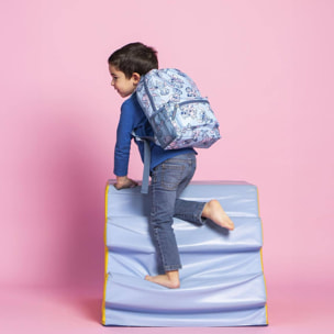 Mochila infantil tiempo libre estampado stitch, unisex niños, azul, pequeña