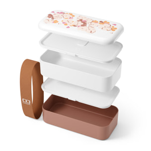 Set repas lunch box 2 étages 1L graphic Floral + accessoires