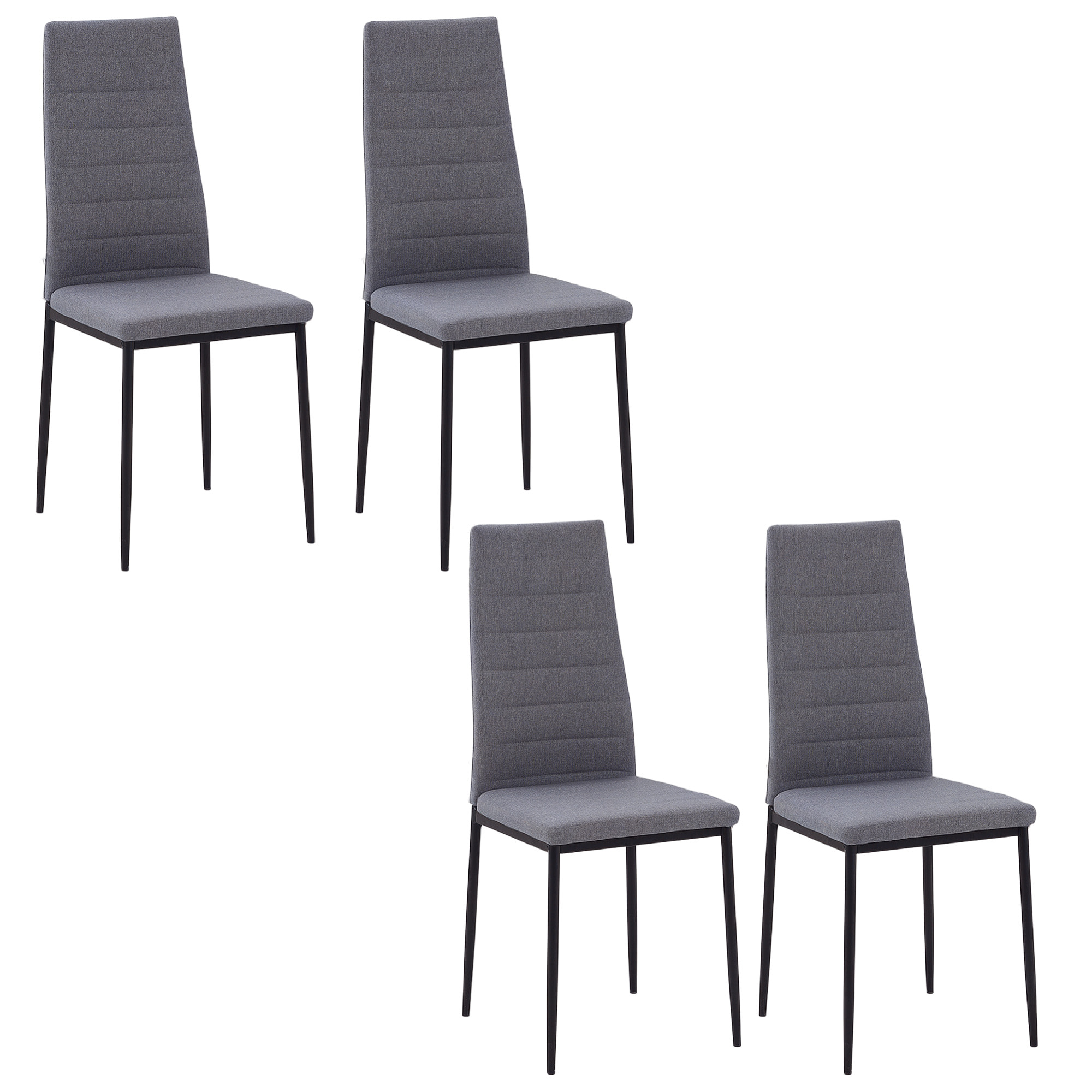 Lot de 4 chaises de salle à manger design tissu gris