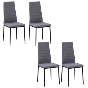 Lot de 4 chaises de salle à manger design tissu gris
