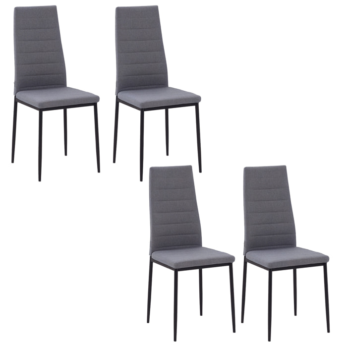 Lot de 4 chaises de salle à manger design tissu gris