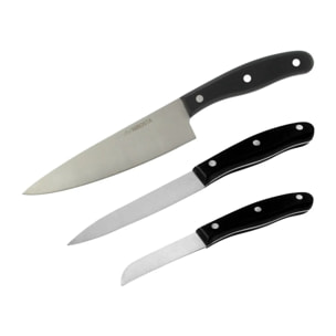 Ensemble de 3 couteaux de cuisine 20, 22 et 31 cm Nirosta